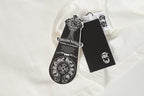 Chrome Hearts Logo Flag Long Sleeve Tee - Black White Gothic Street T-Shirt K2126