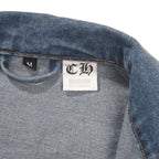 Chrome Hearts Patchwork Denim Jacket - Vintage Blue Gothic Street Jacket 0789